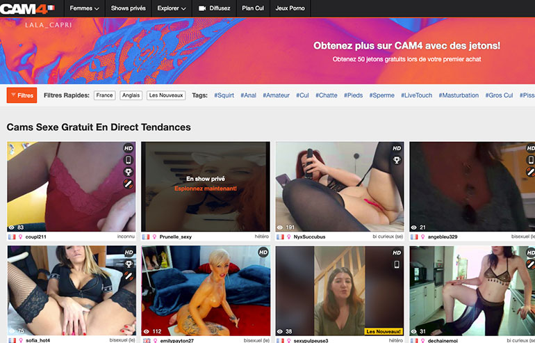 Obtenez 50 jetons gratuits chez CAM4