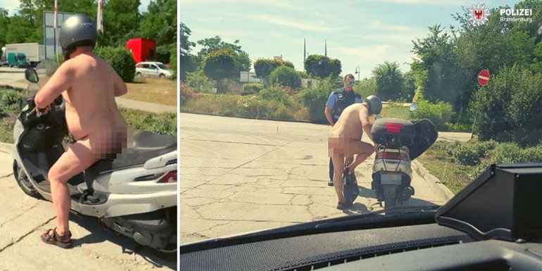 Intercepte nu scooter declare police il fait trop chaud